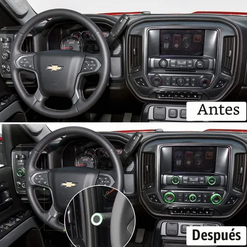 Vista 3 de Botón de interruptor de luz de radio de CA, cubierta de perilla de consola central para Chevy Silverado y GMC Sierra Accesorios 2014 2015 2016 2017