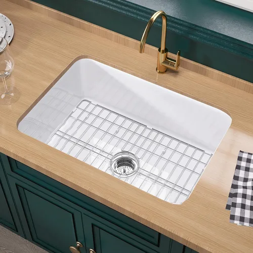 Vista 12 de Miuara Fregadero de barra de montaje inferior blanco de 18 pulgadas - Fregadero de cocina pequeño de montaje superior empotrable de 18"x18"x9