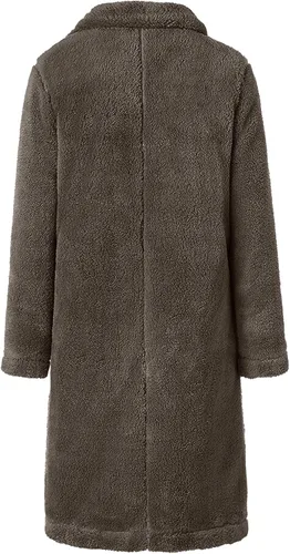 Vista 3 de SNKSDGM Sudaderas de forro polar de pelo sintético de manga larga para mujer, con cremallera completa, a la moda, holgada, suave, abrigo