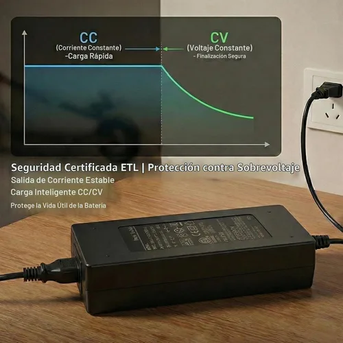 Vista 6 de Cargador de batería de litio de 36 V, certificado ETL de 42 V 2 A para scooter eléctrico, Hoverboard Ebike, compatible con Gotrax, Jetson, Ninebot