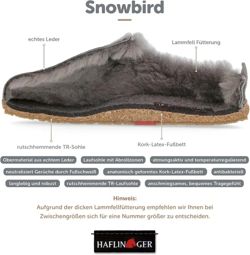 Vista 9 de HAFLINGER Snowbird - Zuecos de piel de cordero unisex