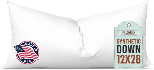Vista 24 de Pillowflex Juego de 2 rellenos de almohada sintéticos de plumón alternativo para fundas (12 x 24 pulgadas)