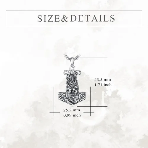 Vista 4 de YFN Collar vikingo de plata de ley con colgante de talismán nórdico Vegvisir, joyería vikinga, regalo gótico de bruja para mujeres y hombres