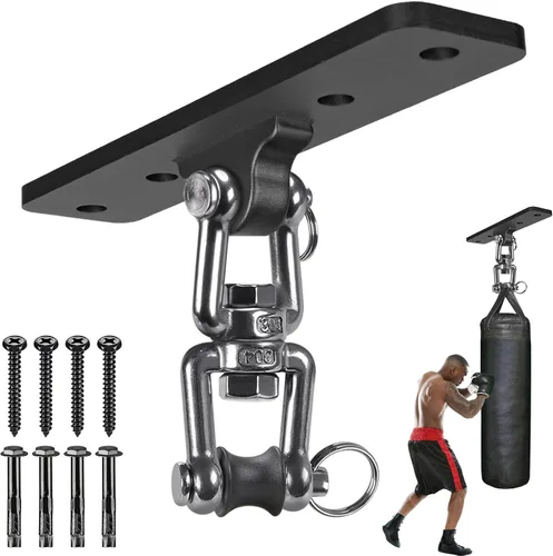 Vista 11 de Kipika Colgador de pared para bolsa pesada, soporte giratorio para bolsa de boxeo resistente para gimnasio en casa, longitud ajustable para bolsa