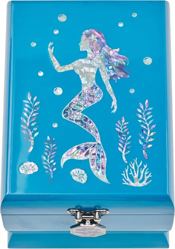 Vista 2 de MADDesign Mother of Pearl Joyero de dos niveles extraíble bandeja de anillo sirena