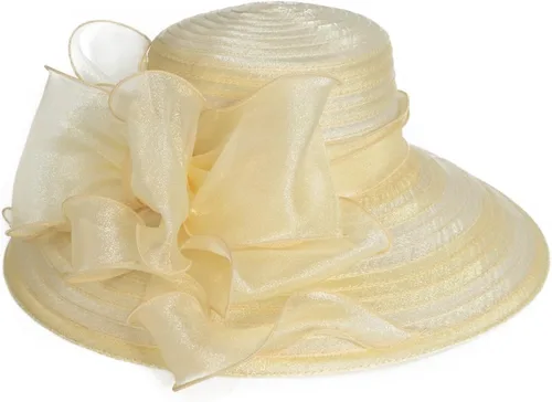 Vista 3 de VECRY Sombrero elegante para mujer, para bautizo, boda, Derby