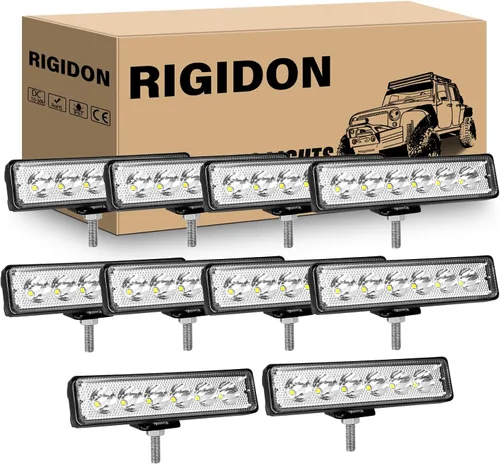Vista 9 de RIGIDON 4 luces antiniebla LED de 18 W, mini spot LED luz de trabajo de una sola fila conducción todoterreno para camioneta ATV UTV 4X4WD carretilla