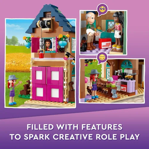 Vista 6 de LEGO Friends 41721 - Juego de casa de granja orgánica con caballo de juguete, estable, tractor y remolque, más figuras de animales, para niños