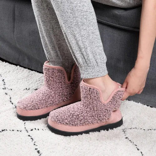 Vista 6 de RockDove - Pantuflas estilo botín de forro polar con espuma viscoelástica y suela de goma para mujer