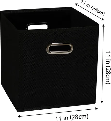 Vista 2 de Yunkeeeper - Contenedores de almacenamiento, cubos organizadores de tela con asa, cubos plegables para almacenamiento de tela o accesorios, 11 x 11