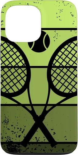 Vista 28 de Raqueta de jugador de tenis con cancha de pelota de tenis Vintage Retro Case para iPhone 17
