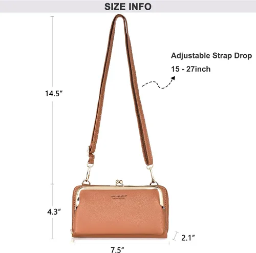Vista 6 de Montana West Small Crossbody Cell Phone Purse for Women RFID Blocking Cellphone Wallet
