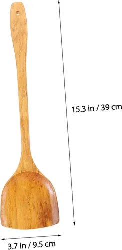 Vista 6 de 2 cucharas de silicona de bambú utensilios de cocina de bambú utensilios de cocina de madera pala para hornear espátula wok aleta herramienta