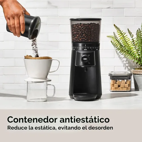 Vista 4 de OXO Brew - Molinillo de muelas cónicas - Negro mate, muelas de acero inoxidable, molienda inteligente automática de un toque