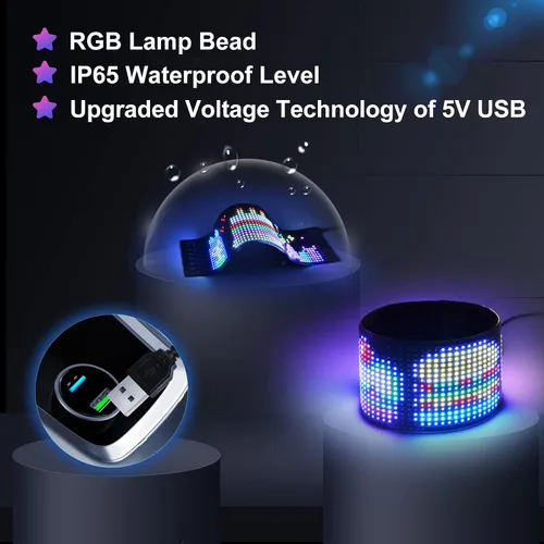 Vista 4 de GOTUS - Letrero LED programable, letreros digitales flexibles de desplazamiento, letrero LED para coche, control por aplicación Bluetooth, diseño