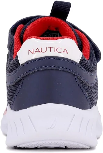 Vista 3 de Nautica - Tenis para niños con correa ajustable y cordones elásticos, zapatos informales cómodos para niños y niñas (bebéniño pequeño)