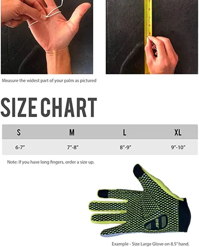 Vista 7 de Guantes reflectantes para bicicleta de verano, guantes de ciclismo fluorescentes de alta visibilidad con acolchado de gel y golpes antideslizantes
