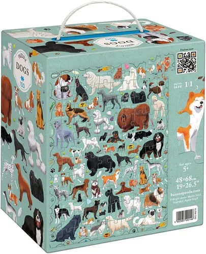 Vista 2 de Puzzlove Dogs (100 piezas) Rompecabezas de 5+ piso