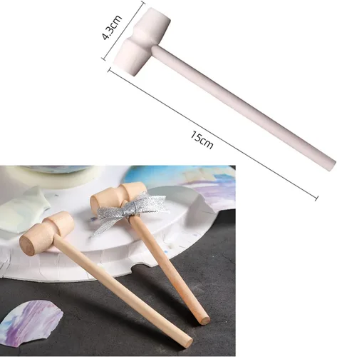 Vista 5 de Molde de silicona grande de planeta para pastel de fondant de chocolate + 2 bandejas de cubo de martillo de madera, moldes para hacer jabón, moldes