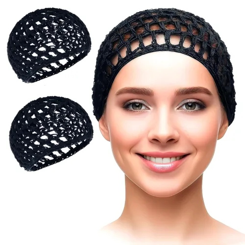 Vista 15 de KETAR 4 redes para el cabello para dormir, 5.5 x 7, gorra de malla viscosa Red para el cabello para prensa de seda; suave y cómoda para un uso