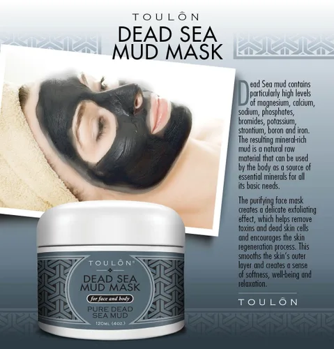 Vista 3 de TOULON Best Mud Mask - Máscara facial del mar muerto; máscara facial exfoliante con minerales, removedor de puntos negros, tratamiento para el acné.