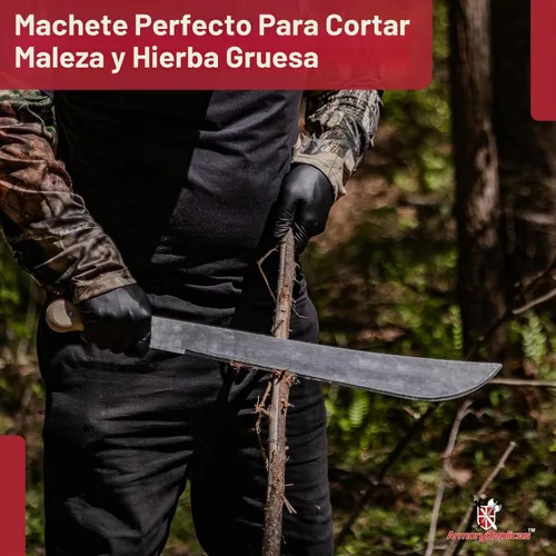Vista 5 de Armory Replicas Cuchillo de machete de espiga completa - Herramienta multiusos para acampar al aire libre
