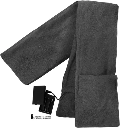 Vista 4 de ActionHeat Bufanda calentada con batería AA para calefacción de cuello, envoltura de forro polar de poliéster con bolsillos