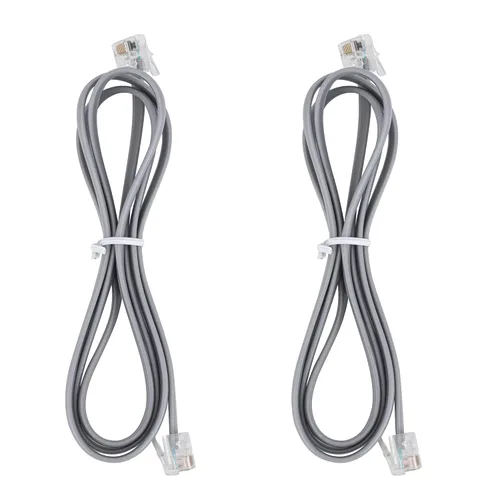 Vista 13 de LanSenSu Cable RJ12 RJ12 6P6C macho a macho recto con cable para uso de datos y voz, paquete de 2 unidades (negro, 3.3 pies)