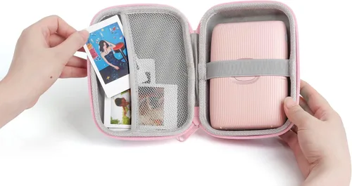 Vista 4 de MUZIRI KINOKOO Funda rígida de EVA compatible con Fuji Instax Mini EVO Camera Mini Link 2/Mini EVO Bolsa para impresora fotográfica con correa