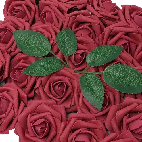 Vista 18 de Wrapables® Flor de rosa artificial, flores de tacto real para ramos de boda y centros de mesa, aguamarina