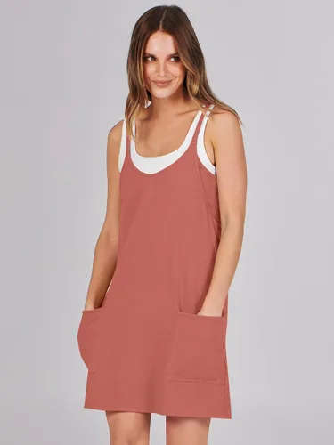 Vista 8 de Caracilia - Vestido corto de verano para mujer, estilo informal, sin mangas, faja moldeadora integrada, vestido de verano moderno, corto, atuendos