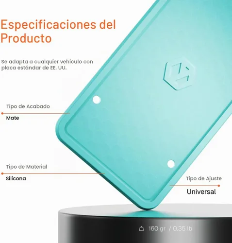 Vista 3 de Rightcar Solutions Marco de matrícula de silicona El marco original de matrícula de automóvil de silicona de grado premium A prueba de óxido, a