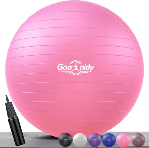 Vista 9 de Soft Exercise Ball, Anti-Burst Pilates Yoga Ball Chair Supports 2200lb, Workout Equipment w/ Pump for Women Pregnancy, Medicine, Birthing, Physical