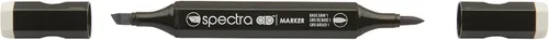 Vista 3 de AD Marker Chartpak Spectra, Tri-Nib y cepillo de doble punta, blanco antiguo, 1 cada uno (S092AD)