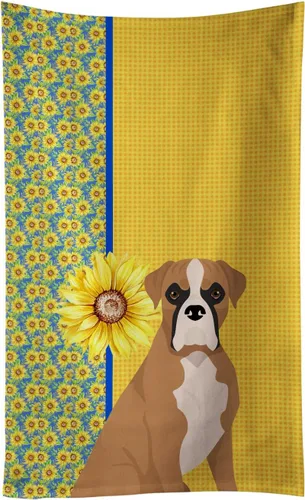 Vista 54 de Caroline's Treasures WDK5313KTWL - Toalla de cocina con diseño de girasoles de verano, color negro y tostado, Airedale Terrier, toalla de mano