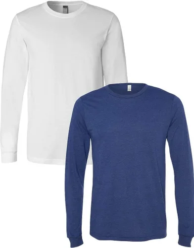 Vista 152 de Canvas Filmore 3501 - Camiseta de 4.2 onzas para hombre manga larga (1) Ceniza + (1) Jaspeado atlético