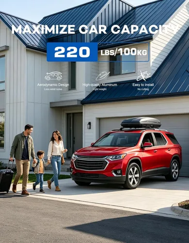 Vista 3 de Wonderdriver Barras Transversales para Techo 220 lb Compatibles con Chevy Chevrolet Traverse 2018 2019 2020 2021, Barras Transversales de Servicio