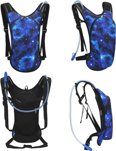 Vista 2 de Mochila de hidratación Roptat con bolsa de agua de 2L - Mochila de agua ligera con bolsa de agua para mujeres, hombres, correr, montar, andar
