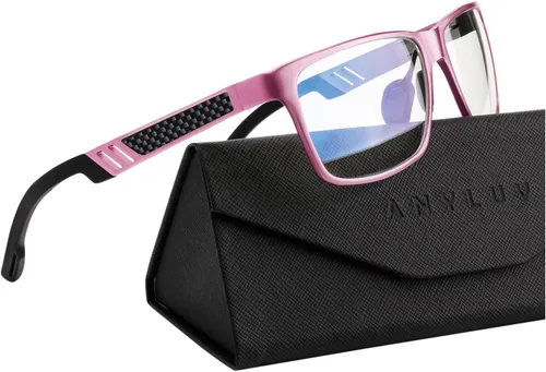 Vista 37 de ANYLUV Blue Light Blocking Glasses Men Computer Gaming Glasses Lightweight Al-Mg Metal Anti Eyestrain Eye Protection