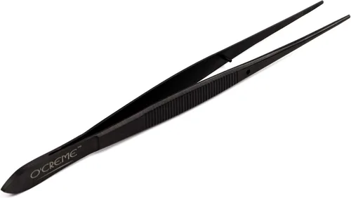 Vista 11 de O'Creme - Pinzas de cocina de acero inoxidable con punta fina Precision plating tongs in purple, 6.25 inches long — ideal for garnishing, plating