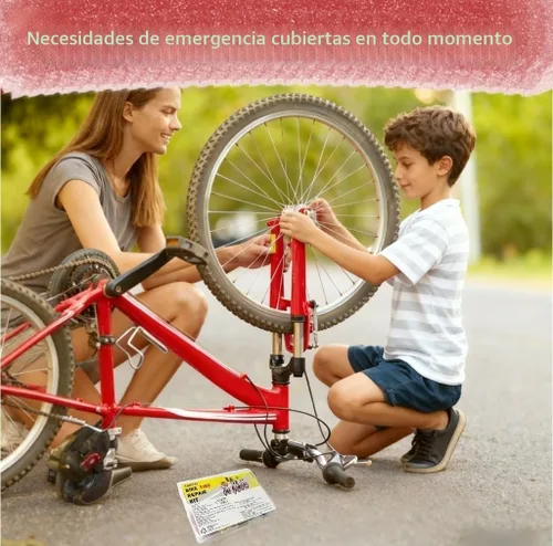 Vista 5 de Kit de reparación de neumáticos de bicicleta, kit de parches de tubo de bicicleta de 80 piezas con palancas de neumáticos de bicicleta, parche