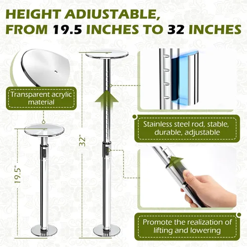 Vista 4 de Elevadores de plantas ajustables de 11 a 17 pulgadas para maceta interior, 1 juego de elevadores de plantas para macetas al aire libre, inserto