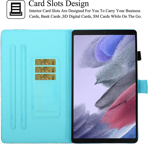 Vista 3 de REASUN Funda para Galaxy Tab A7 Lite de 8.7 pulgadas 2021, cubierta de piel sintética con ranuras para tarjetas, soporte multiángulo, funda