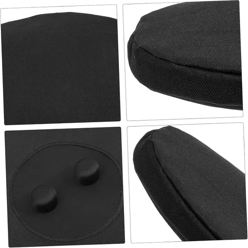 Vista 9 de HOMSFOU - 2 cojines plegables portátiles negros para taburetes