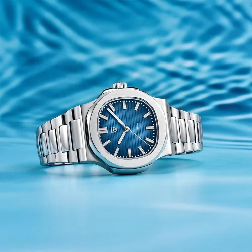 Vista 3 de Pagani Design - Reloj automático para hombre, ST16, azul cielo, cristal de Azul marino PD-1728