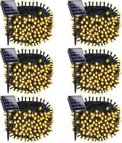 Vista 11 de OZS Paquete de 2 tiras de 240 luces LED solares para exteriores