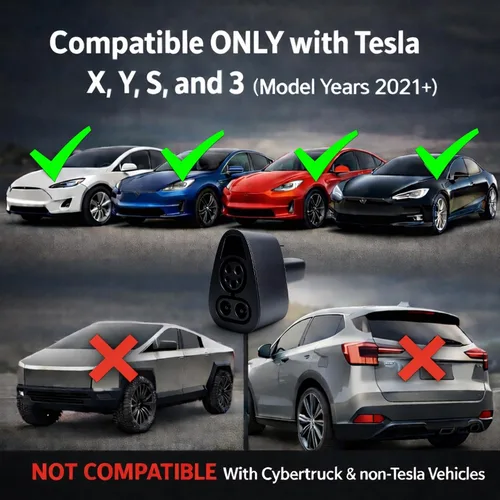 Vista 5 de Adaptador CCS1 a Tesla para el modelo 3/Y/S/X 2021+, adaptador CCS Combo 1 para vehículos eléctricos NACS habilitados para CC solo en cargador