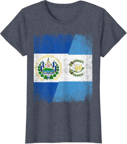 Vista 44 de Camiseta Half El Salvador Bandera de Guatemala con raíces guatemaltecas