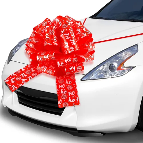 Vista 8 de Waydress Lazo grande para automóvil gigante de 20 pulgadas, lazo rojo grande de Navidad para envolver regalos, casas nuevas, gran presente