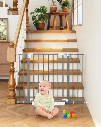 Vista 12 de Puerta de bebé para escaleras sin taladrar, puerta para perros de 29 a 40 pulgadas con cierre automático para interiores Doorways & Stairs